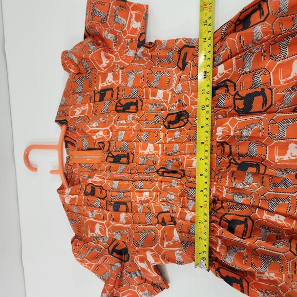 Handmade Year of the Rabbit Girls Orange Dress Vintage - Picture 7 of 8